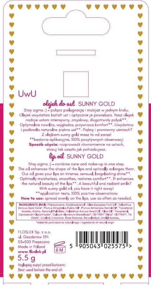 Floslek Floslek Laboratorium Spark & Care Sunny Gold Olejek do ust, 5,5 g