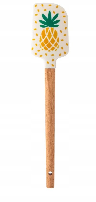 Łopatka silikonowa 23cm z drewnianą rączką do wypieków z motywem ananasa