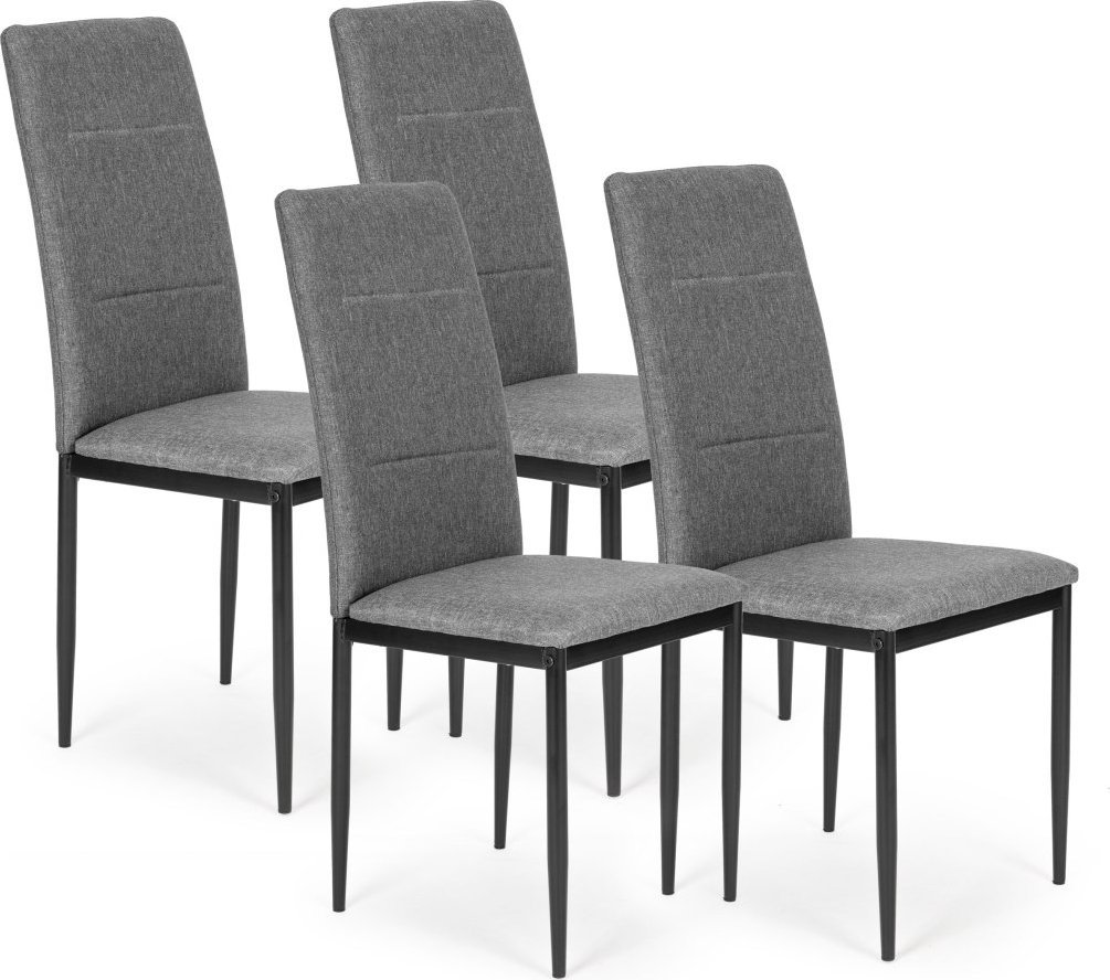 ModernHome Komplet 4 krzeseł do jadalni i salonu - szare