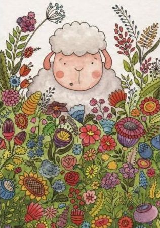 Szaron Pocztówka z kolorowanką - Przypatrzcie się liliom