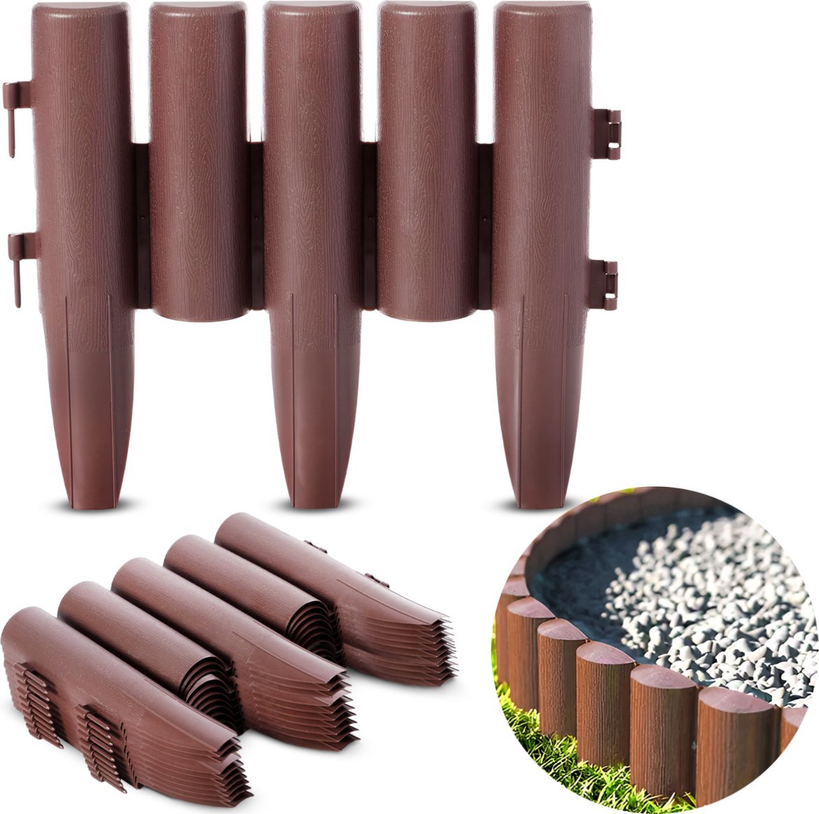 Palisada ogrodowa Heckermann H-280 Brązowa