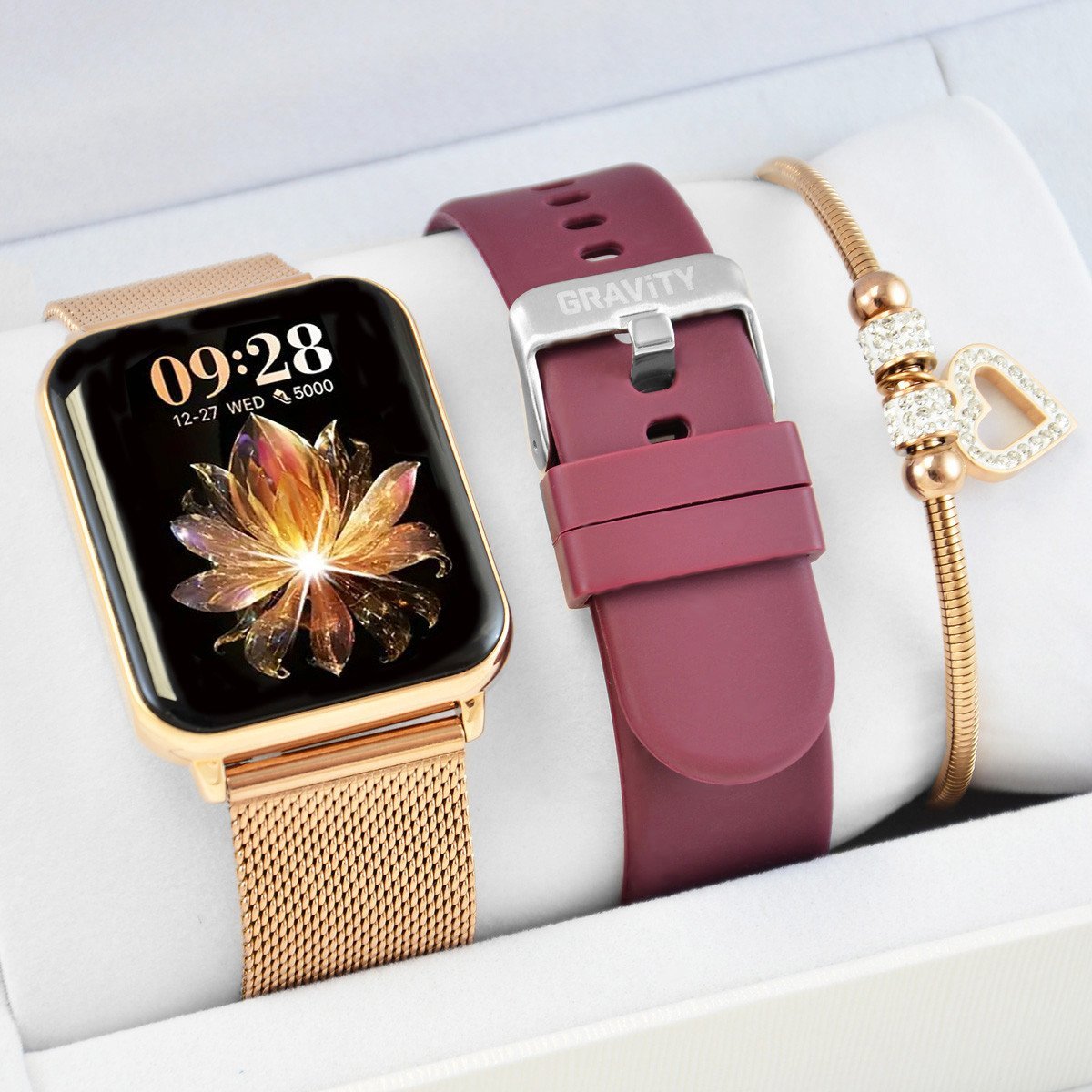 Zestaw damski zegarek damski SMARTWATCH GRAVITY GT17-6 + bransoletka