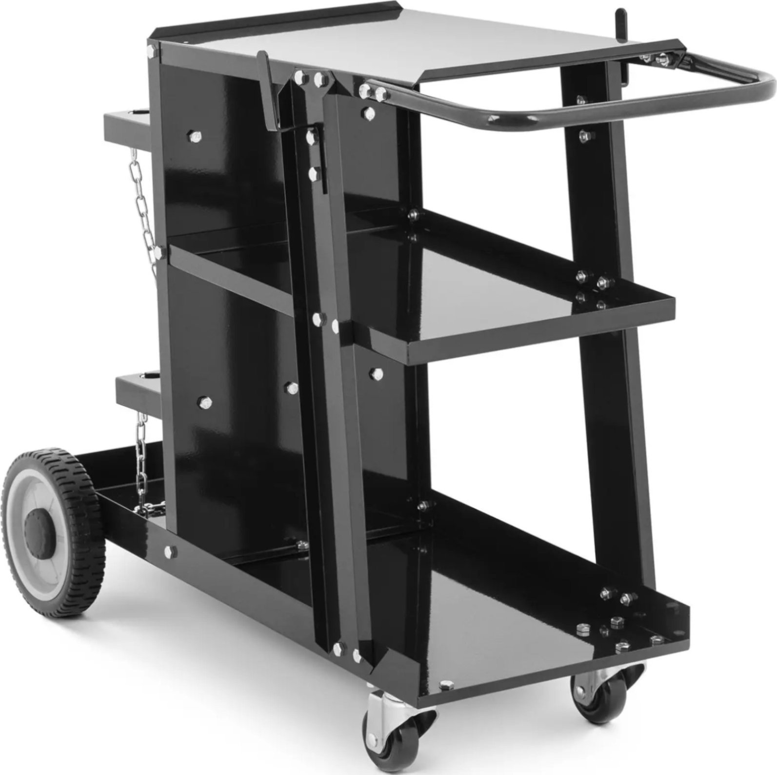 Wózek spawalniczy warsztatowy z miejscem na butlę 3 poziomy do 65 kg Wózek spawalniczy warsztatowy z miejscem na butlę 3 poziomy do 65 kg