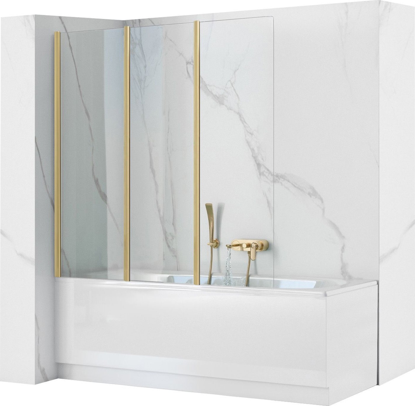 Parawan nawannowy Rea Parawan Rea Agat-3 120 Nawannowy Składany ZŁOTY SZCZOTKOWANY