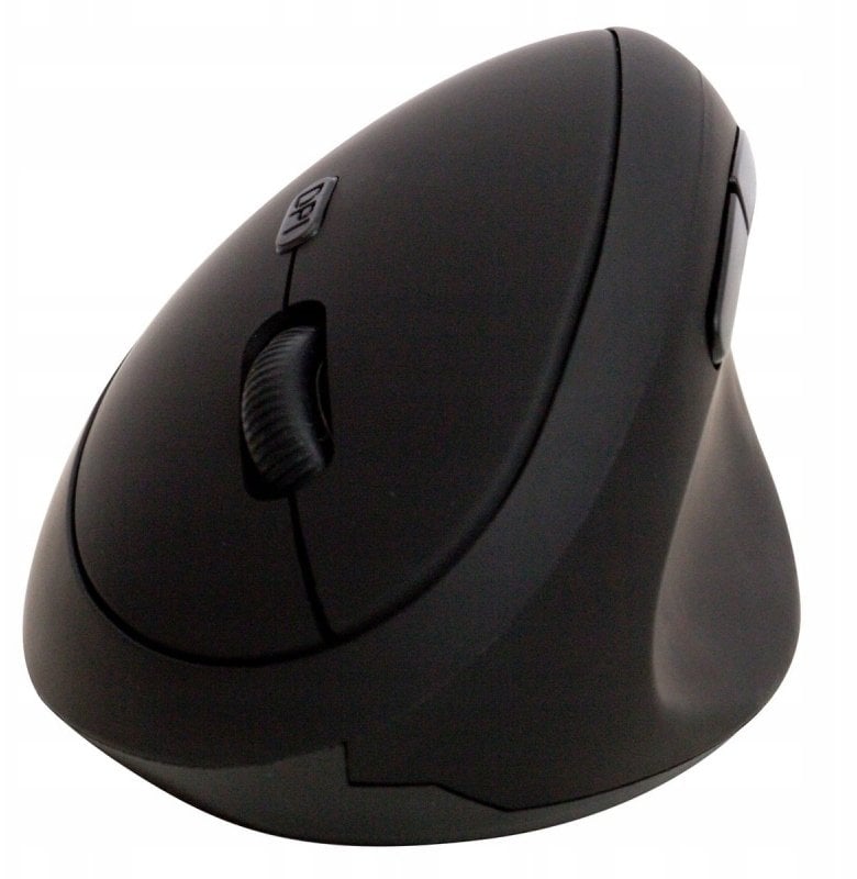 Myszka ergonomiczna bezprzewodowa pionowa Q-CONNECT, 6-przyciskowa, na baterie, dla praworęcznych, czarna