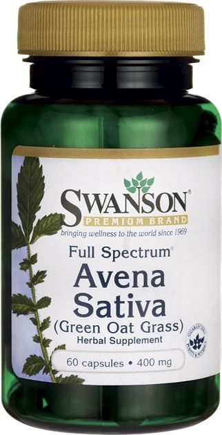 Swanson Swanson - Avena Sativa (Owies Prawdziwy), 400mg, 60 kapsułek