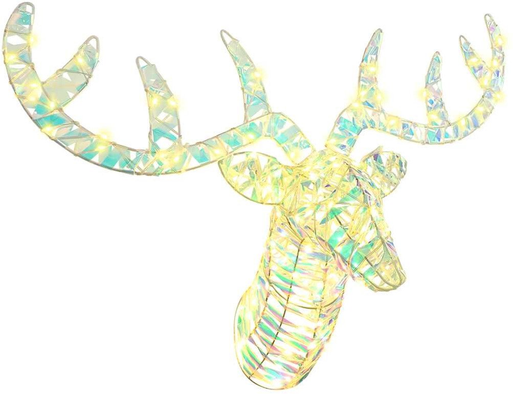 vidaXL Renifer ciągnący sanie Ciepła biel 60 cm PET