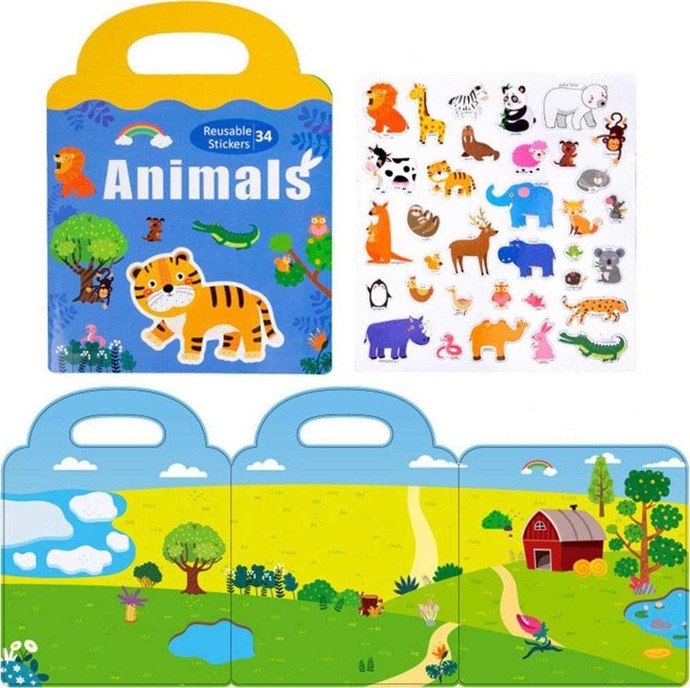 Askato Książeczka z naklejkami dzikie zwierzęta Askato