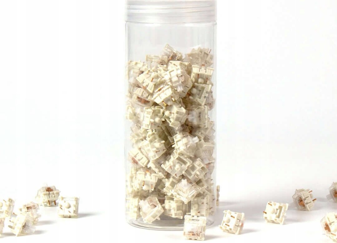 Keychron Gateron Silent White Switch Set, Key Switches (White/Transparent, Pack of 110)
