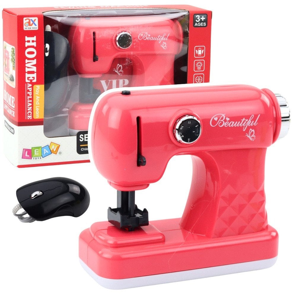 Zabawkowa Maszyna Do Szycia Z Myszką Dla Dzieci Światła Różowa LEAN Toys