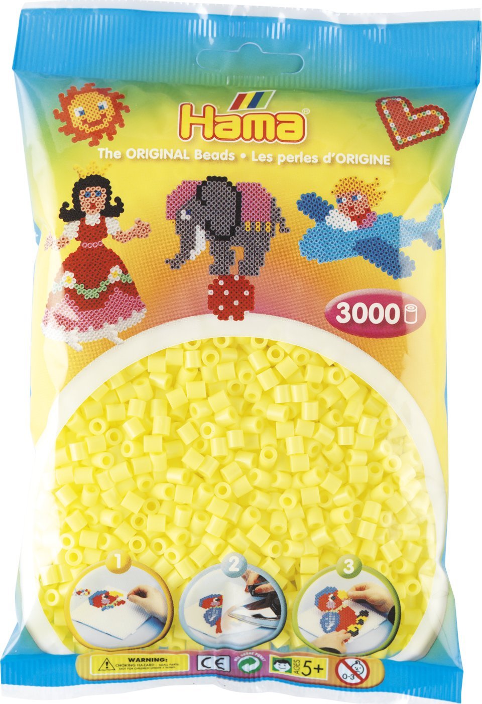 Revell Hama midi perler 3000stk pastel gul