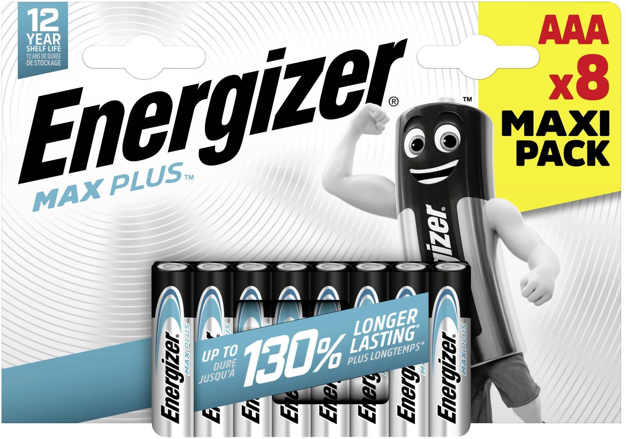 Energizer Bateria Alkaline Max Plus AAA, 1,5 V, 8 szt
