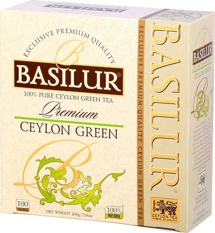 Basilur Herbata zielona Premium Ceylon Green 100 torebek