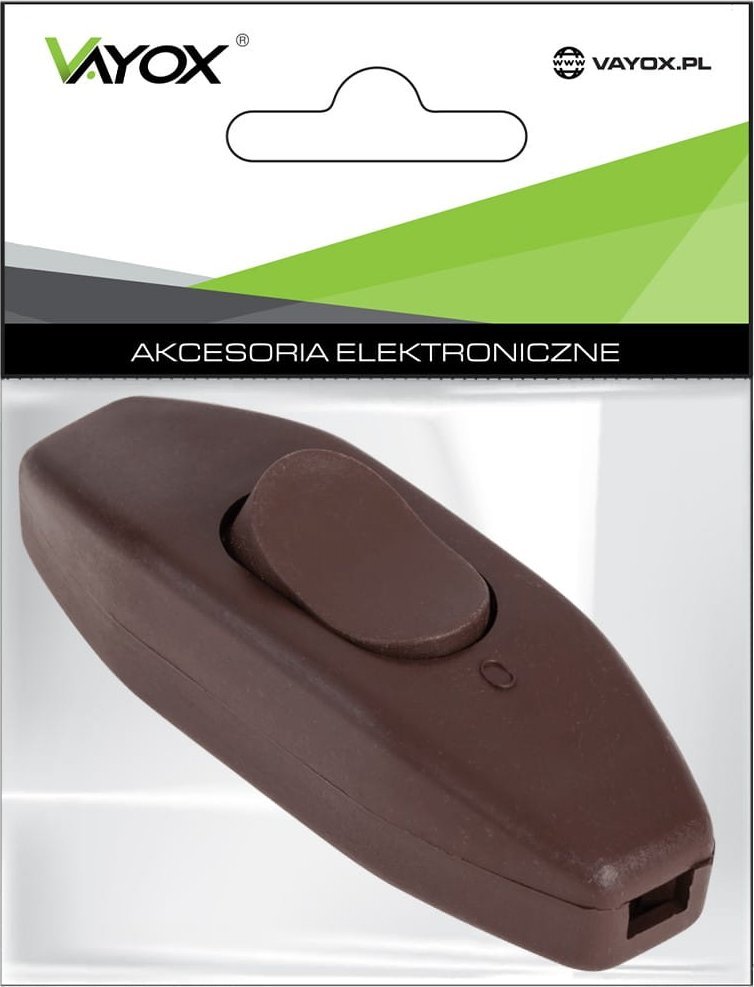 Vayox PRZEŁĄCZNIK PRZELOTOWY BRĄZOWY 2,5A/250V, DO MONTAŻU PRZEMYSŁOWEGO LX3089BR Vayox Pak.