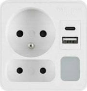 Plastrol ROZGAŁĘŹNIK DWUKROTNY Z LAMPKĄ 1x USB + 1x USB C