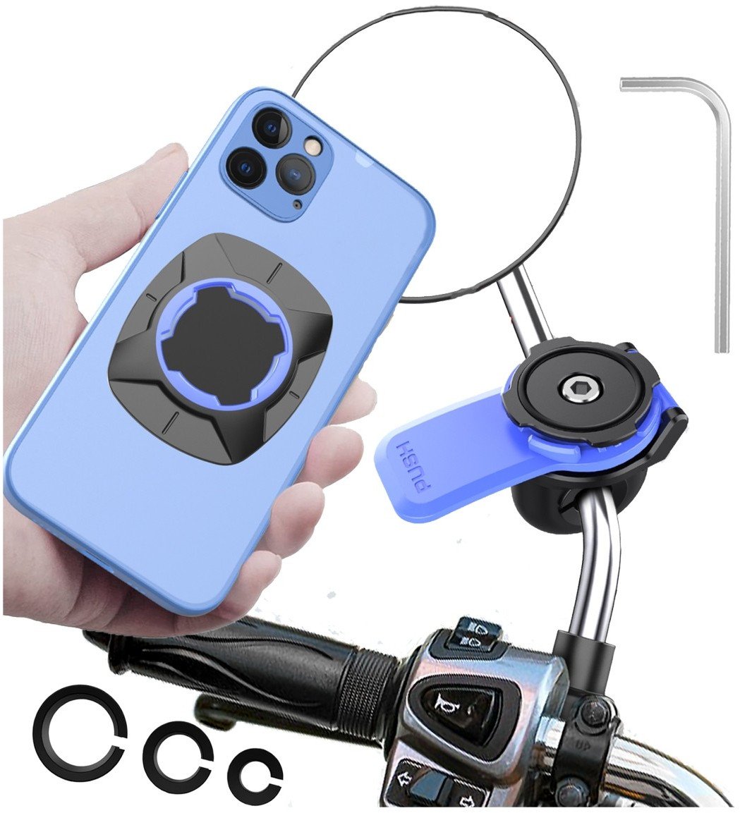 Uchwyt Motocyklowy, Rowerowy na Telefon, Hulajnogę, Supero Bike Magnetic Holder 143C Czarno-Niebieski