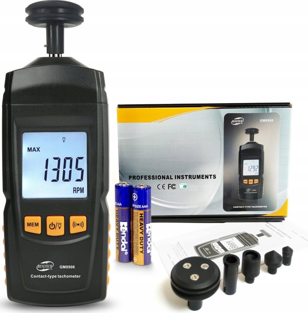 TACHOMETR LCD MIERNIK OBROTÓW DO 99999 RPM GM8906