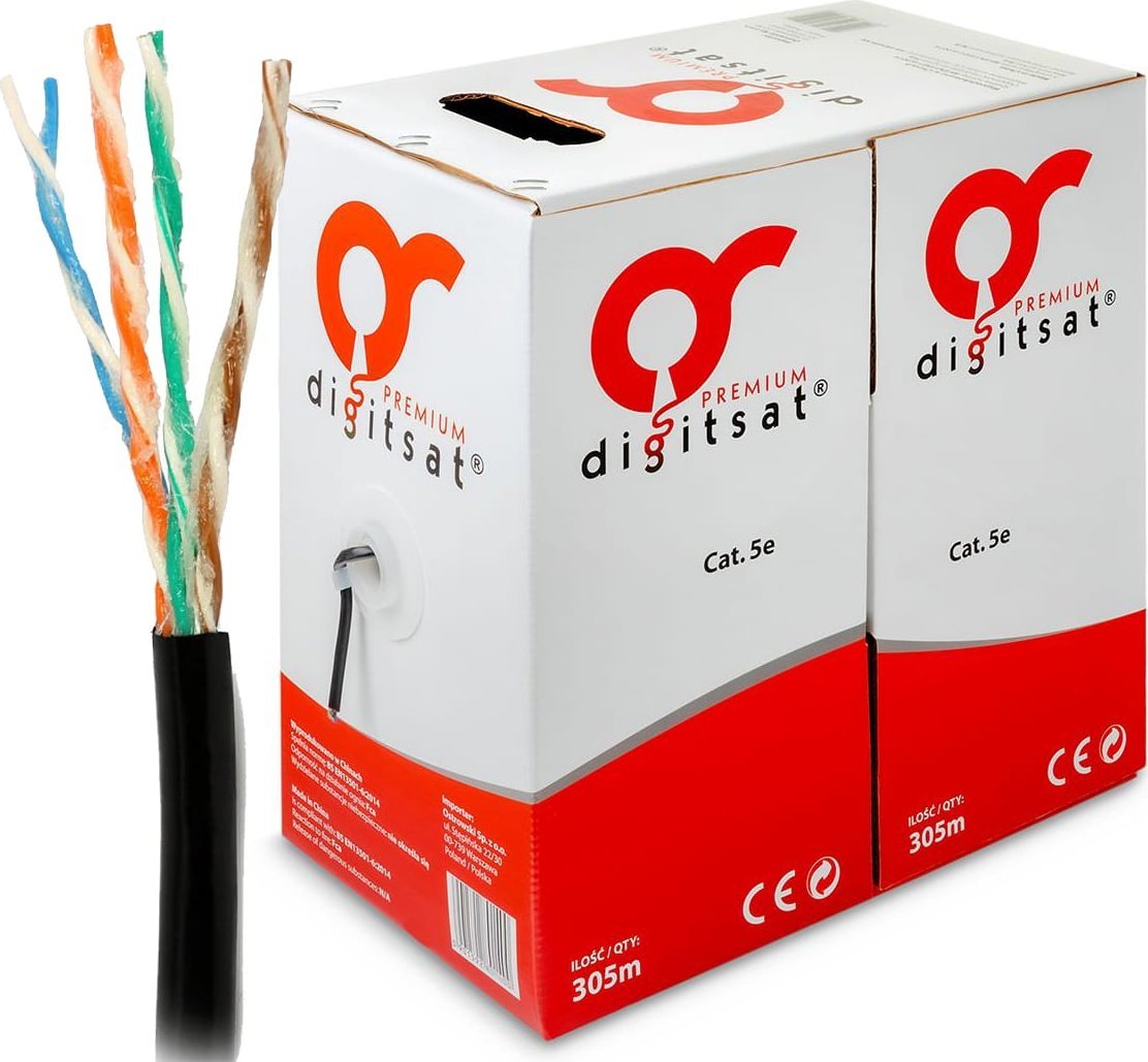 Skrętka zewnętrzna Cat5e F/UTP PE DG-Premium CU 1mb