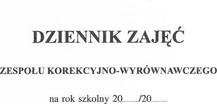 Typograf Dziennik zajęć zespołu korekcyjno-wyrównawczego A4