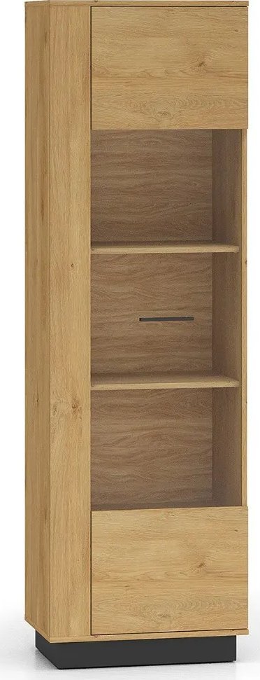 Witryna BRONX 1D 60cm dąb/czarna ML MEBLE