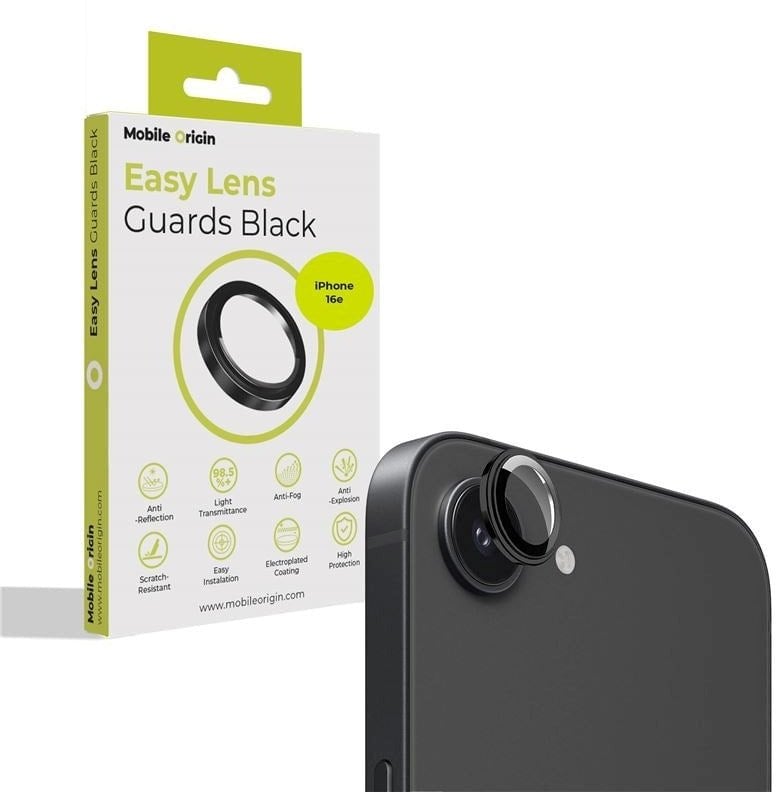 Mobile Origin Easy Lens guards, black - iPhone 16e