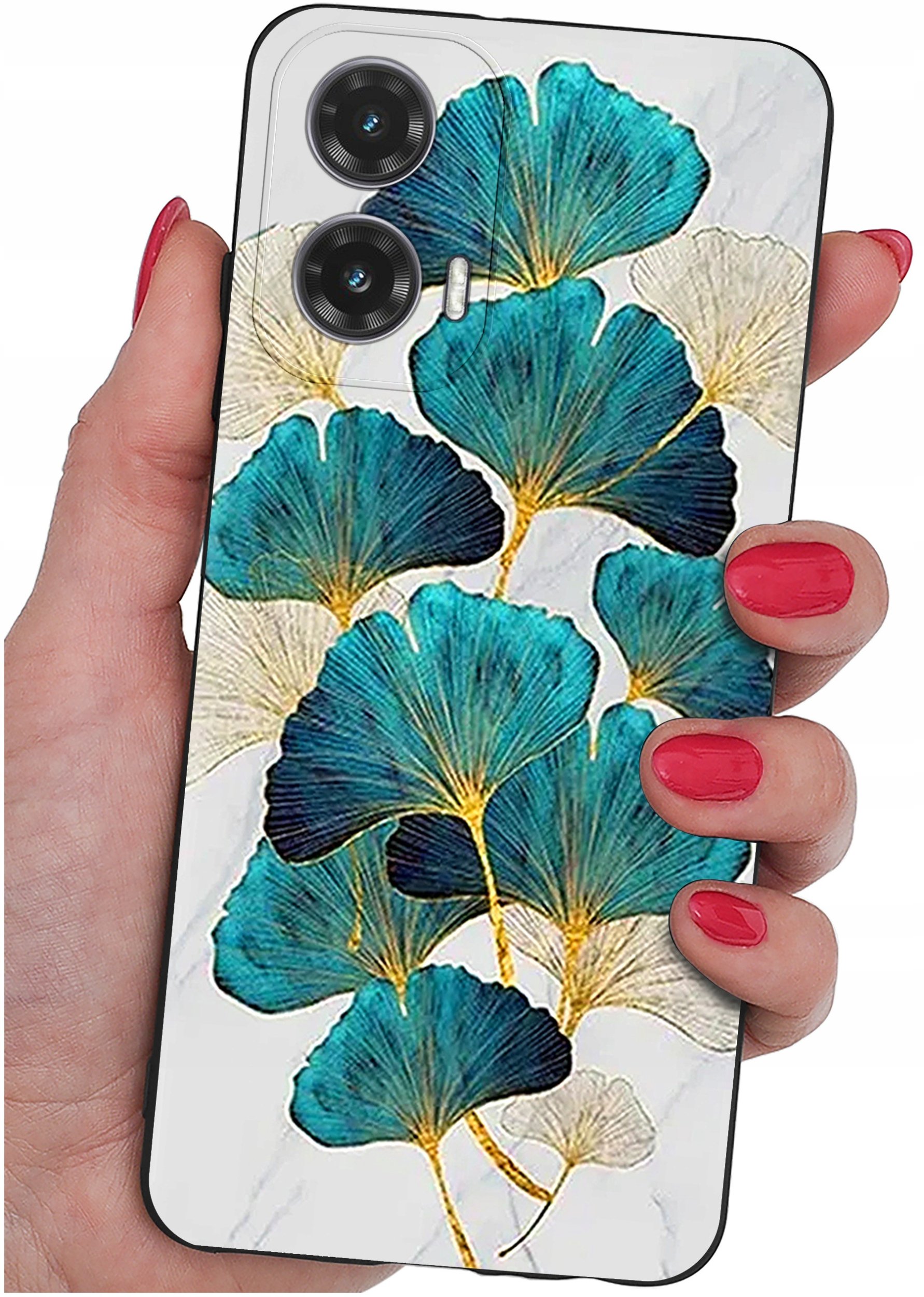 krainaGSM Etui do Motorola Moto G35 5G wzory | SILIKONOWE MATT CASE + SZKŁO 9H