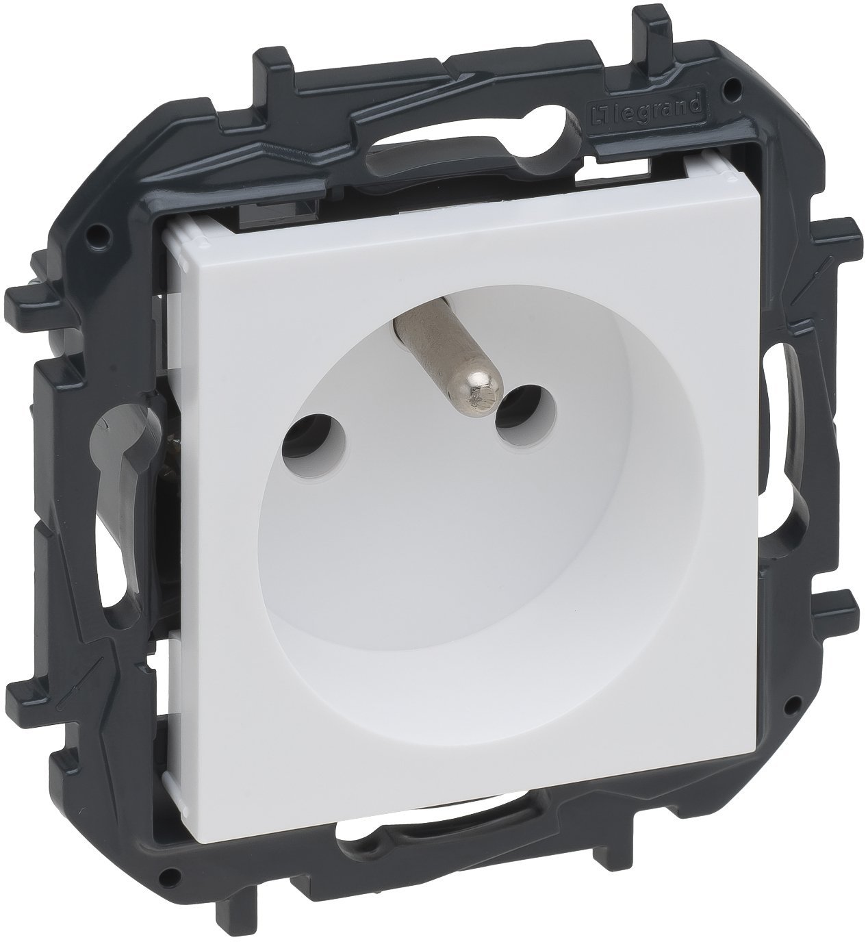 Niloe Step Gniazdo 2p+z, zaciski śrubowe, bez przesłony - kolor biały 863130B