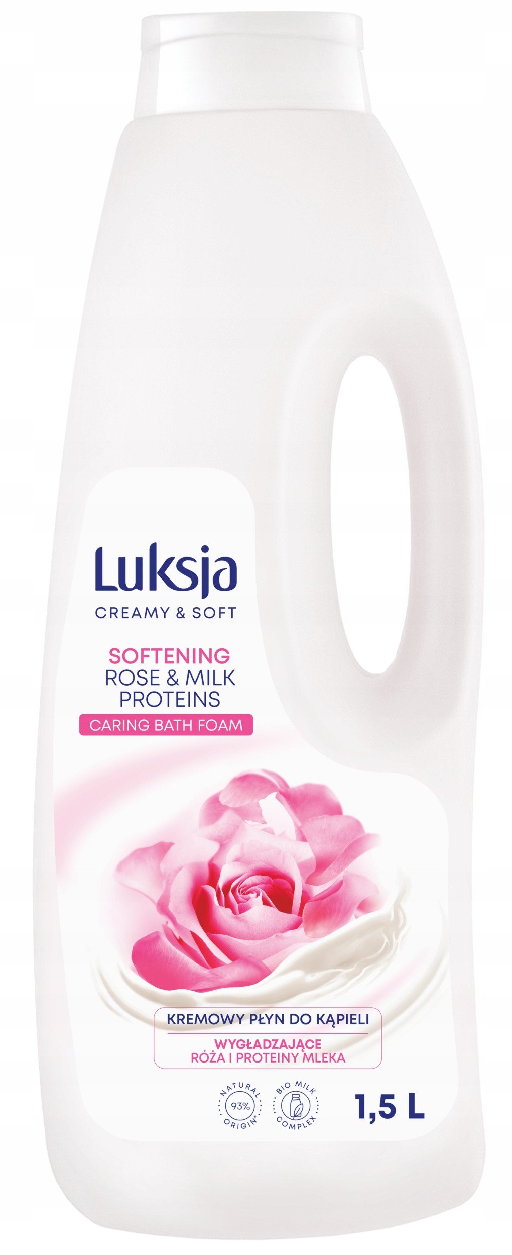 LUKSJA Creamy & Soft Kremowy Płyn do kąpieli Softening - Rose & Protein Milk 1500 ml