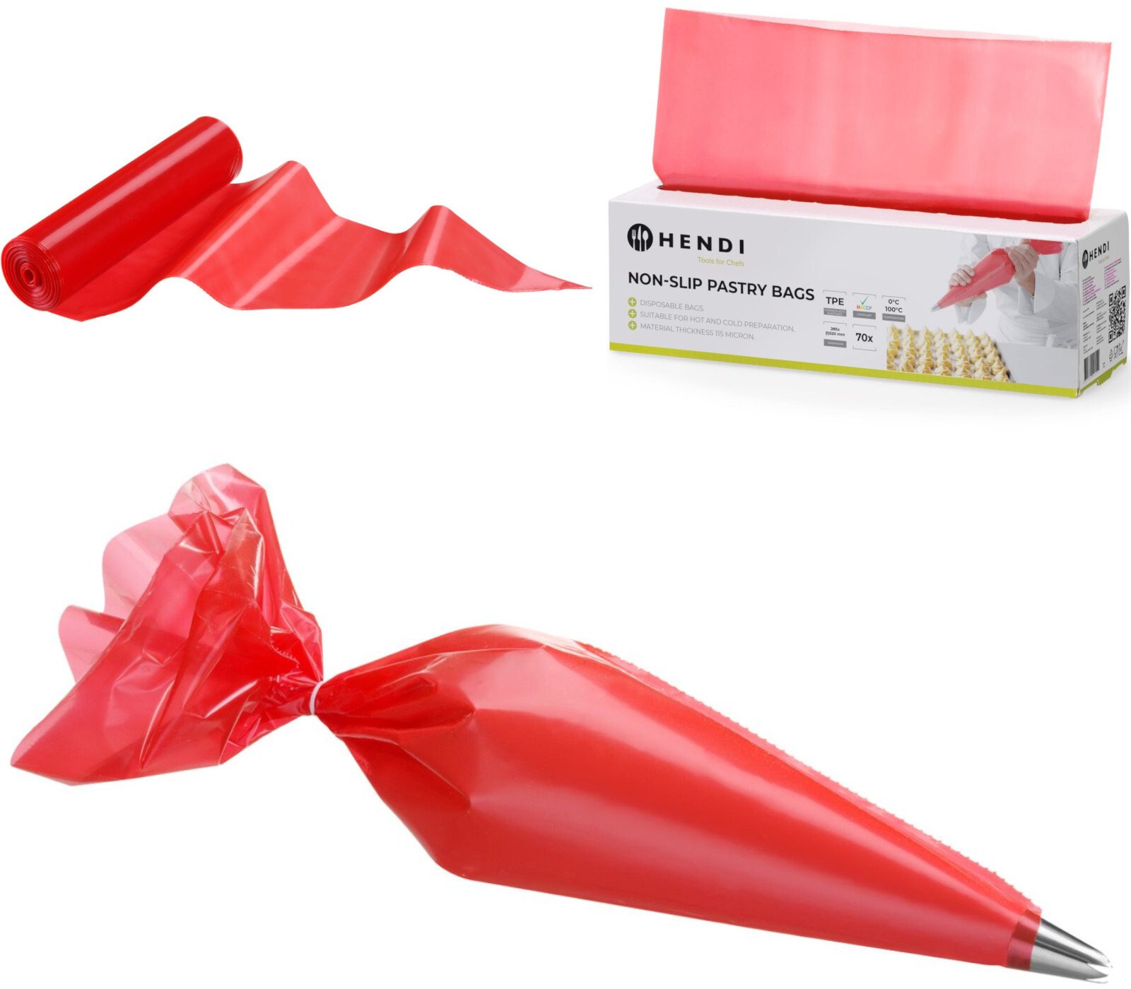 Hendi Worki foliowe cukiernicze do szprycowania ozdabiania 520 x 280 mm - rolka 70 szt.