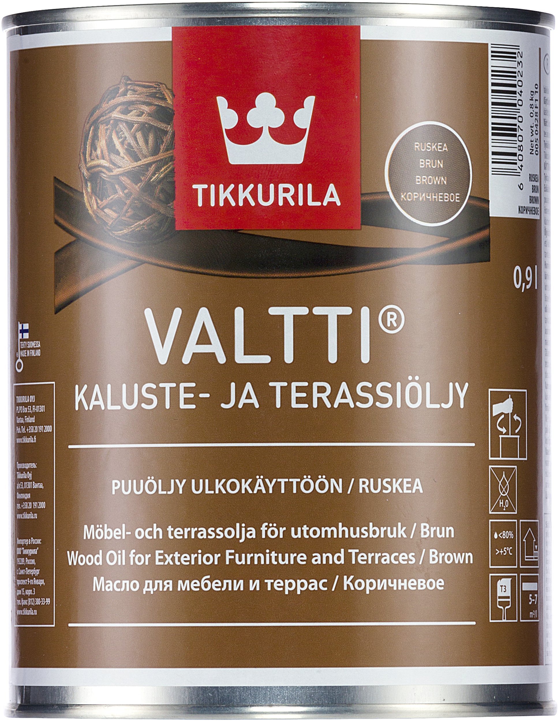 Tikkurila FURNITURE OIL VALTTI KALUSTE 0,9L BROWN