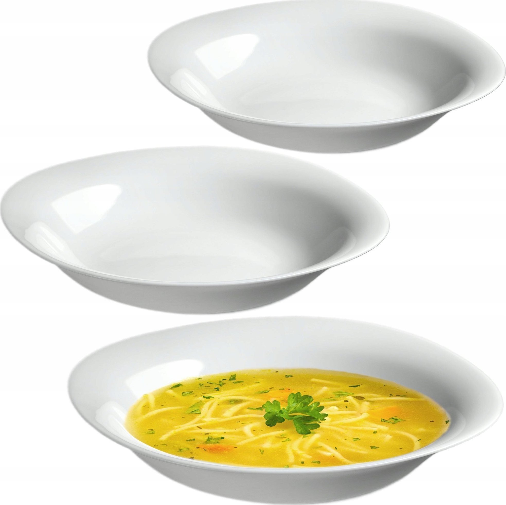 Kadax KADAX Talerz Obiadowy 23cm Głęboki Biały Zestaw 3x