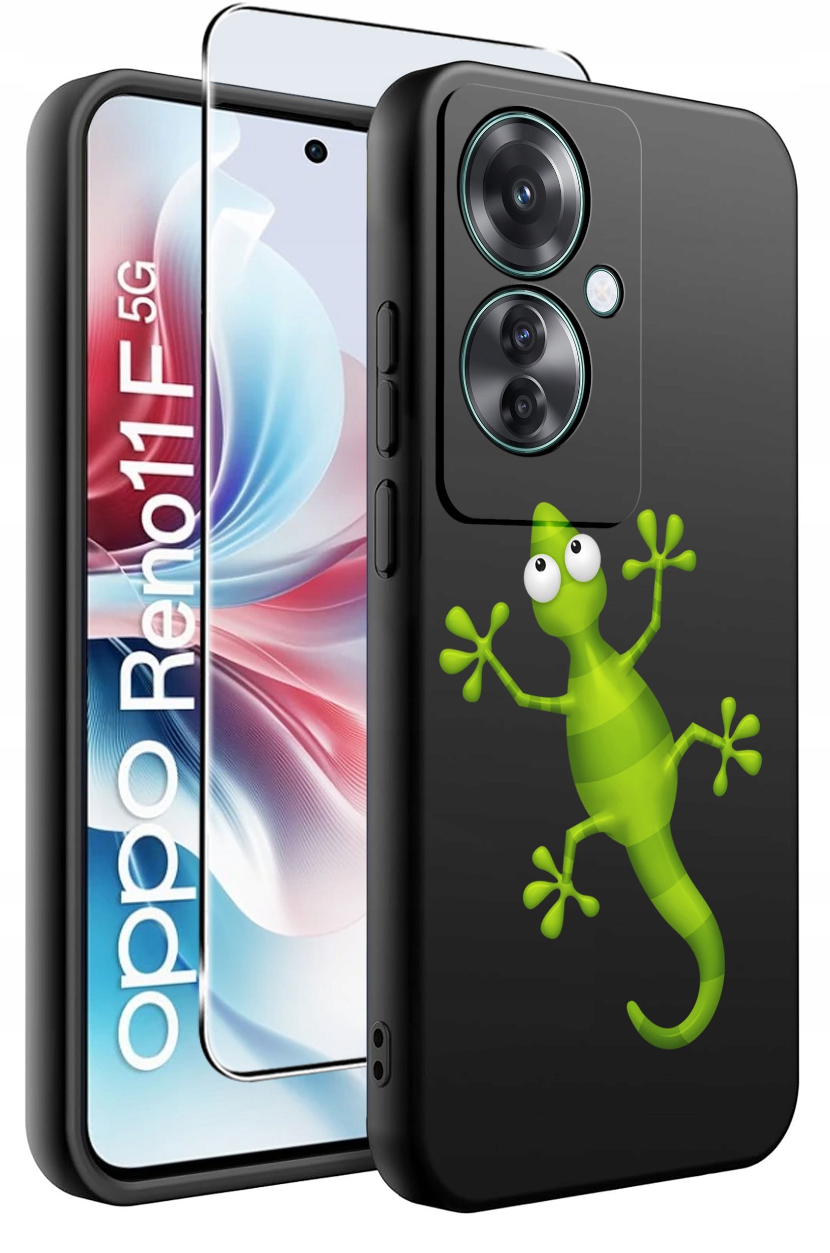 ETUI do Oppo Reno11 F 5G WZORY | SILIKONOWE MATT CASE + SZKŁO HARTOWANE 9H