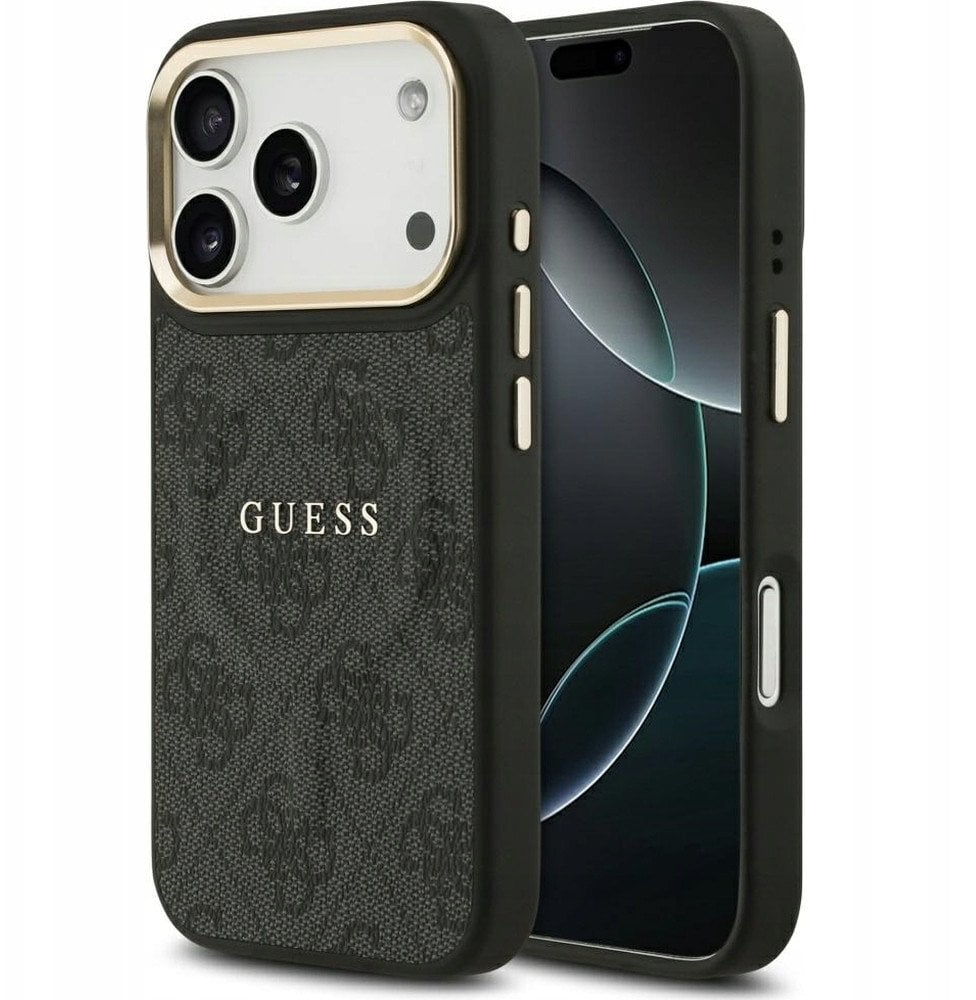Guess Etui 4G PU Classic Logo MagSafe na iPhone 17 Pro - czarne