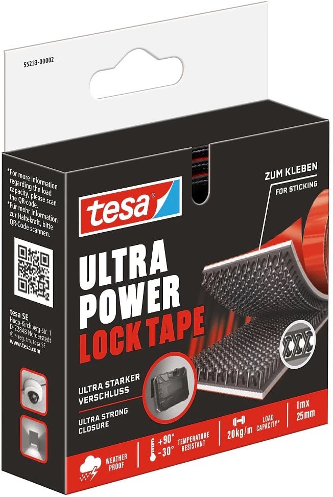 Rzep sprzylep.wew.zew.ultrapowerlock 1para 1m:25mm czarny