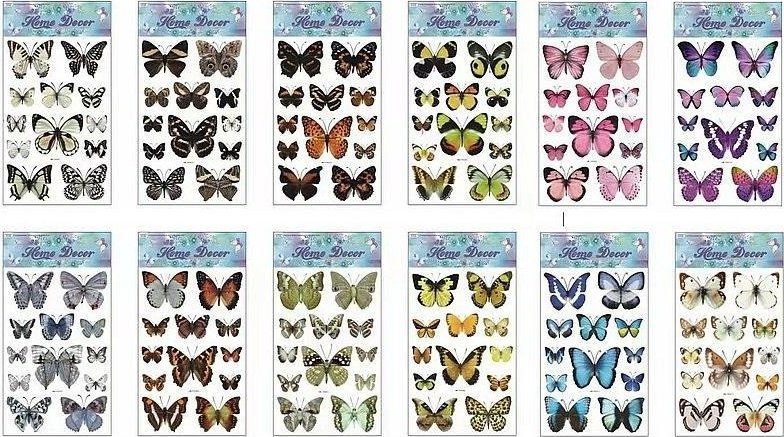 Naklejki motyle 60x31cm MIX