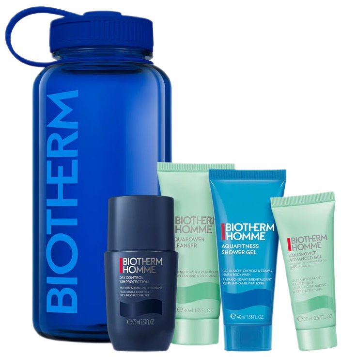 Biotherm The Drop Collection Power Drop zestaw dezodorant roll-on 75ml + żel oczyszczający do twarzy 40ml + żel pod prysznic 40ml + żel do twarzy 20ml