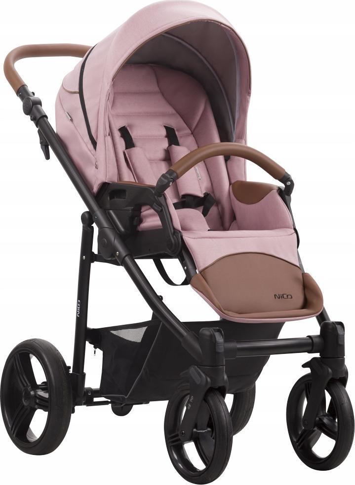 Wózek Bebetto Wózek Spacerowy Bebetto Nico Różowy folia i uchwyt