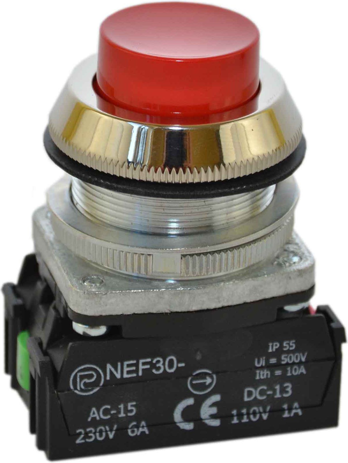 Promet Przycisk sterowniczy 30mm czerwony z samopowrotem 1Z 1R (W0-NEF30-W XY C)