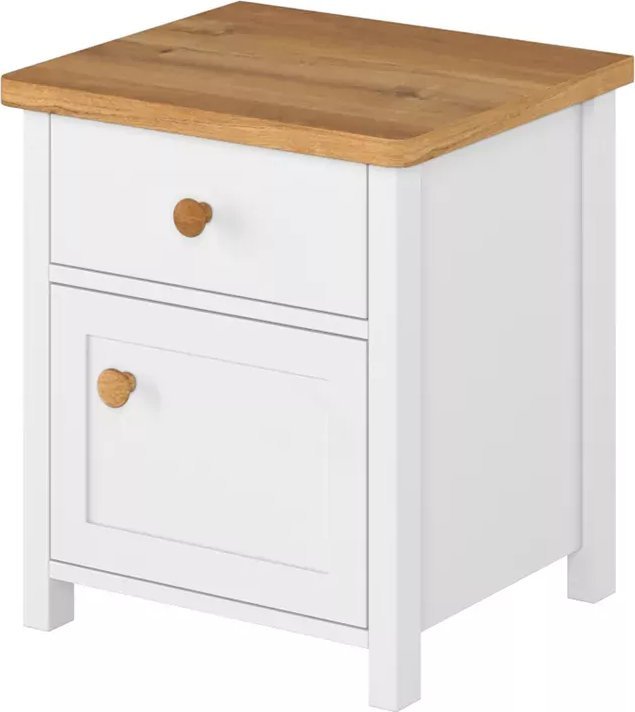 Lenart Biały stolik nocny z szufladą - STORY SO-07