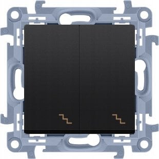 Kontakt-Simon Łącznik schodowy Kontakt-Simon Simon 10 CW6/2.01/49 podwójny moduł 10AX, 250V~, zaciski śrubowe czarny mat