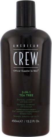 American Crew 3-IN-1 Shampoo, Conditioner & Body Wash Tea Tree - Szampon do włosów dla mężczyzn 450ml
