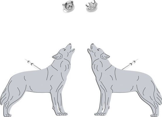 MEJK Jewellery Kolczyki Srebrne z Wilkiem - MEJK Jewellery