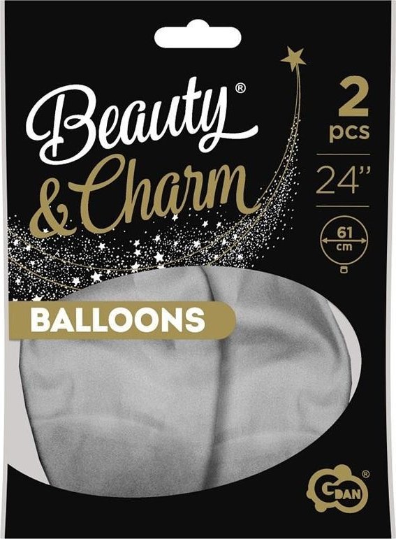 GoDan Balony Beauty&Charm platynowe srebrne 2szt