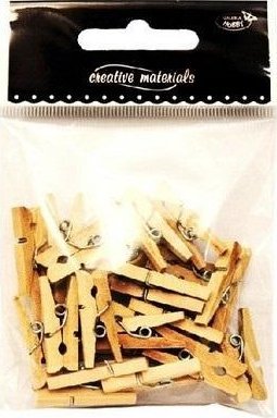 Klamerki drewniane naturalne 25mm 25szt