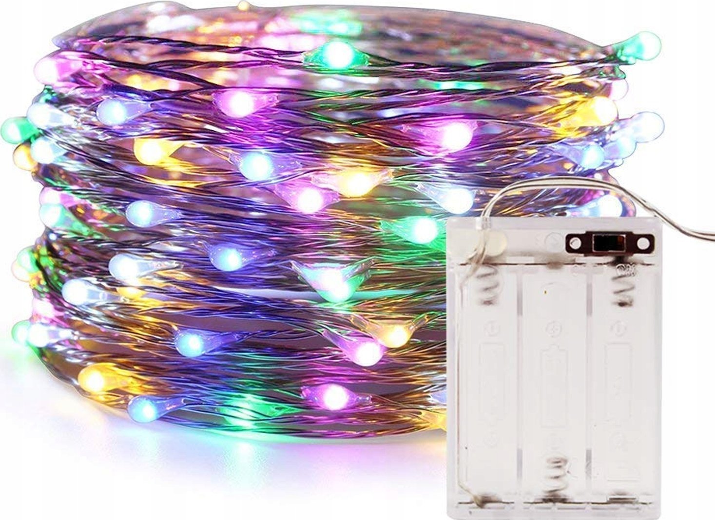 Lampki choinkowe Hello Case Lampki LED na druciku 100 LED, 10m, RGB , Na Baterie, Dekoracyjne