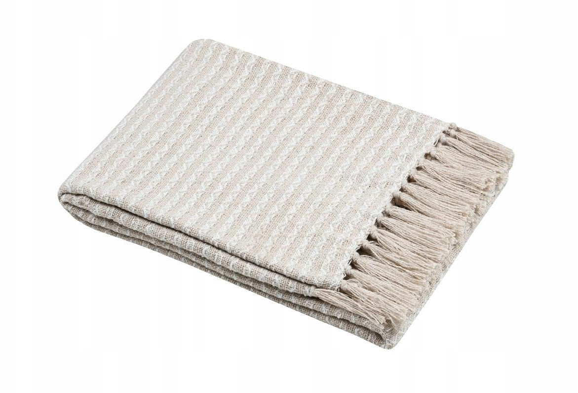 Koc bawełniany z frędzlami, 125 x 150 cm, BALMA