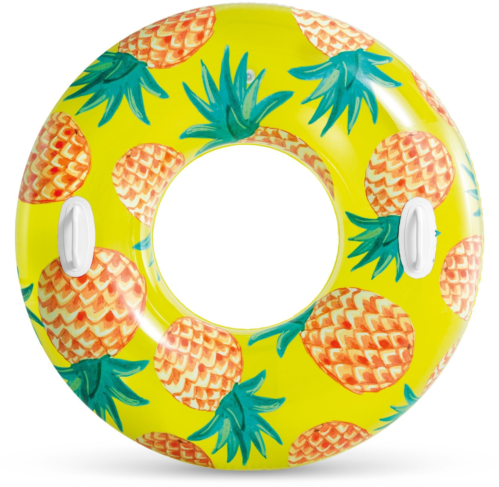 Koło dmuchane do pływania o średnicy 107 cm z uchwytami INTEX 56261 ananas