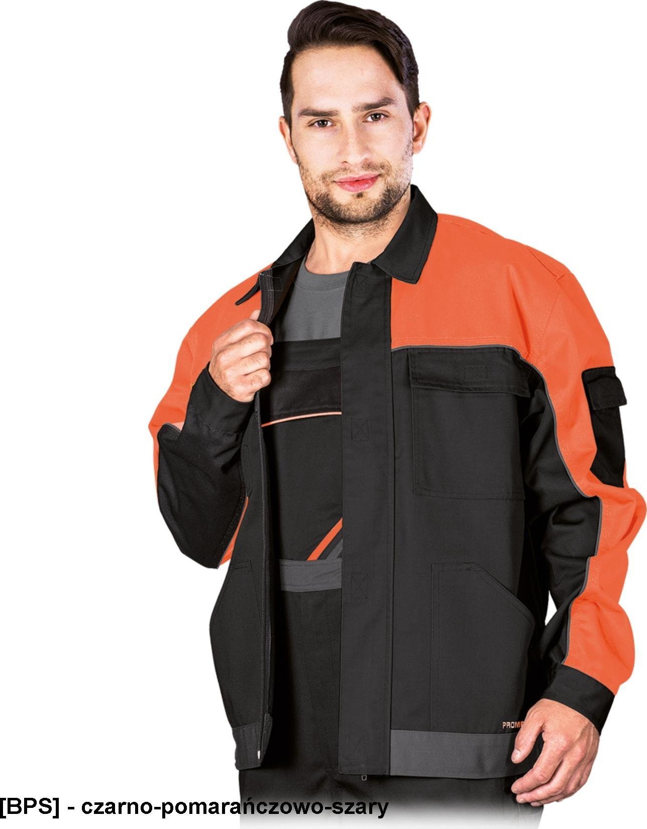 R.E.I.S. PRO-J - BLUZA OCHRONNA - czarno-pomarańczowo-szary M