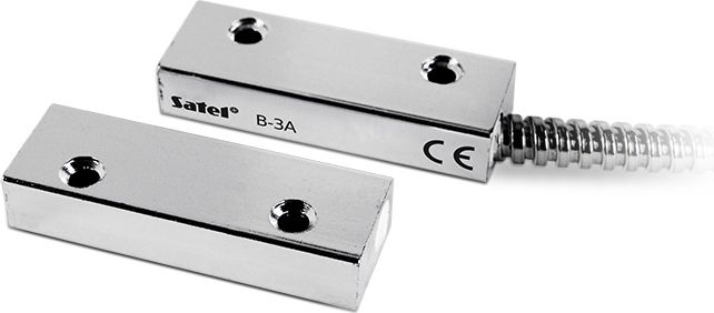 Satel Czujka magnetyczna kontaktron w metalowej obudowie przewody w osłonie (B-3A)