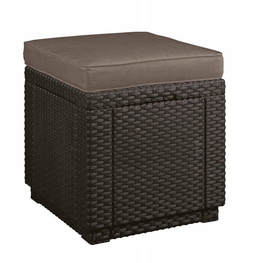 Garden chair/storage box Cube with cushion brown 8711245158372
